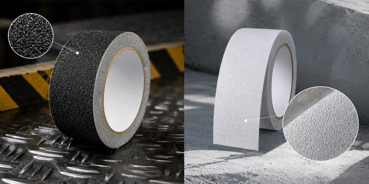 PEVA abrasive anti-slip self-adhesive tape — black and transparent rolls
