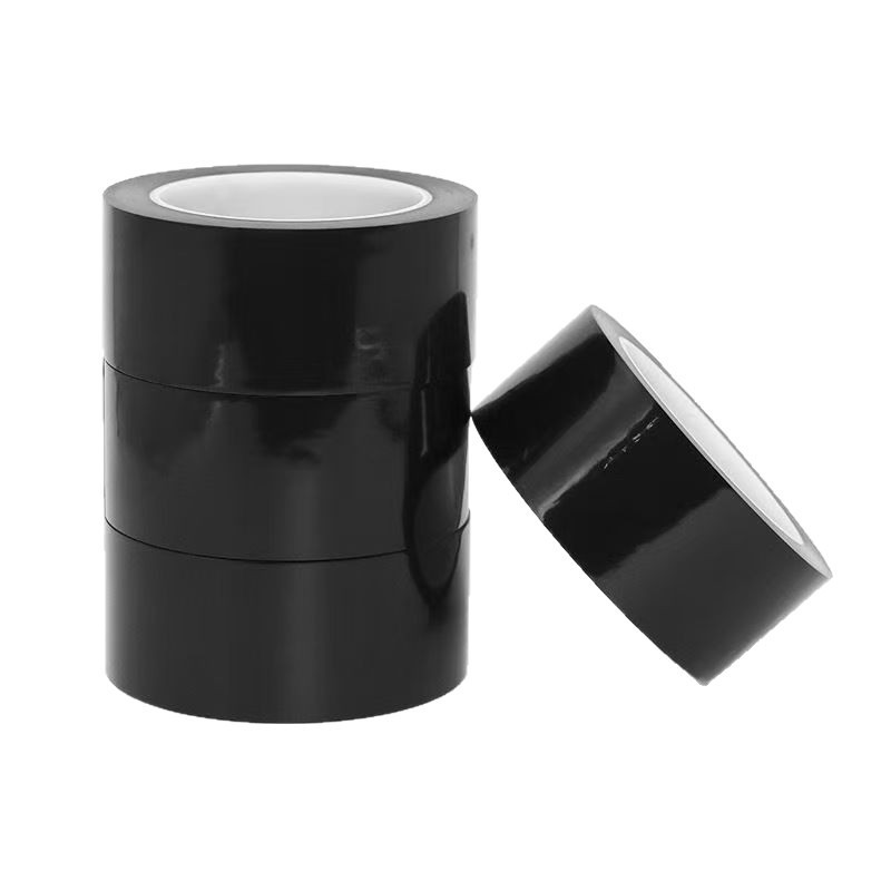 Solid black PET floor marking tape roll