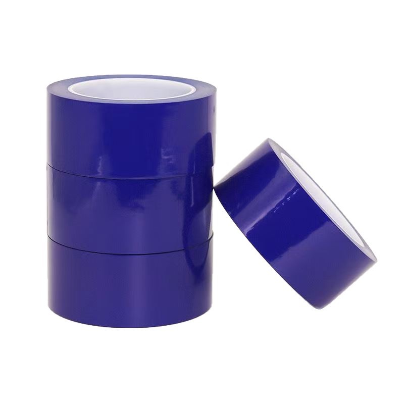 Solid blue PET floor marking tape roll